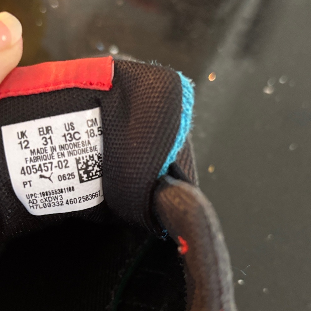 Puma Kids' Sneakers in Black with Blue and Red Accents - Picture 6 of 6